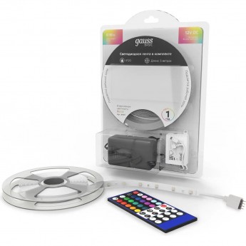 Лента GAUSS BASIC в комплекте LED 5050/30RGB+30W 12V 6W/m 390lm/m RGBW 10mm IP20 5m Лента GAUSS BASIC в комплекте LED 5050/30RGB+30W 12V 6W/m 390lm/m RGBW 10mm IP20 5m