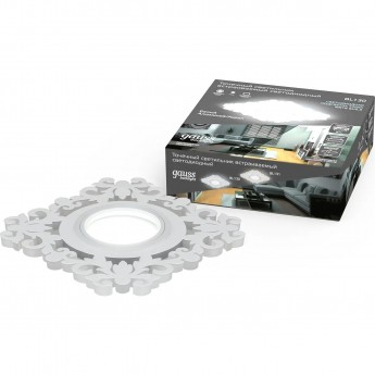 Светильник GAUSS BACKLIGHT BL130 квадрат/узор, Белый, Gu5.3, 3W, LED 4000K